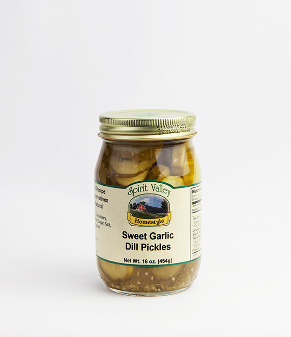 Spirit Valley Sweet Garlic Dill Pickles–16oz Spirit Valley Sweet Garlic Dill Pickles–16oz