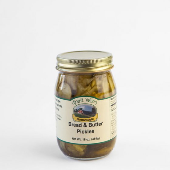 Spirit Valley Bread and Butter Pickles 16 oz.