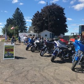 Motorcycles at Sunrise Orchards