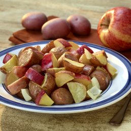 One-Dish Roasted Potatoes and Apples with Chicken Sausage