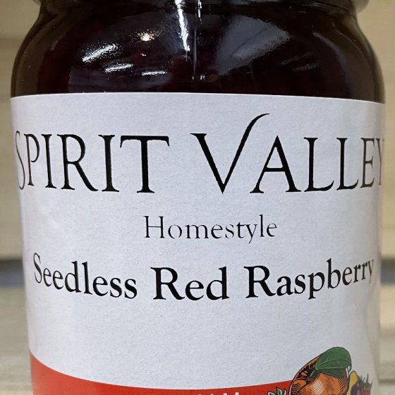 Spirit Valley Red Raspberry Seedless Jam–20 oz