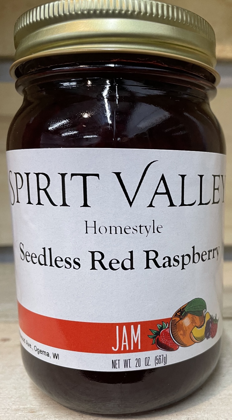 Spirit Valley Red Raspberry Seedless Jam–20 oz