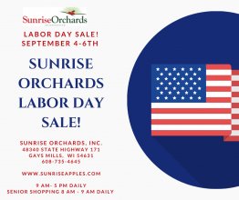 Labor Day Sale Weekend at Sunrise Orchards