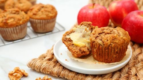 Yummy Apple Walnut Muffins Recipe Uses Sunrise Orchards Apple Cider!