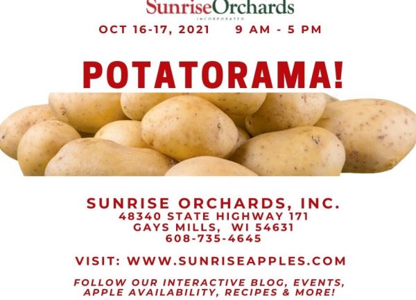 Spudmobile is Here TODAY ONLY Saturday October 16th at Sunrise Orchards + POTATORAMA Today and Tomorrow!!