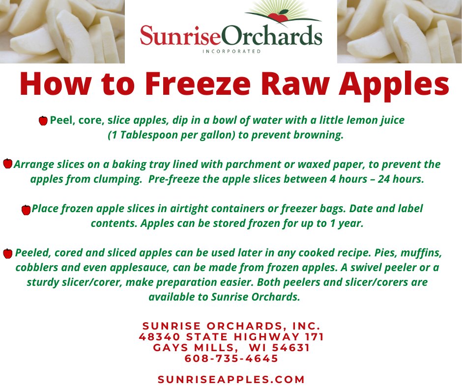 How do you freeze raw apples?