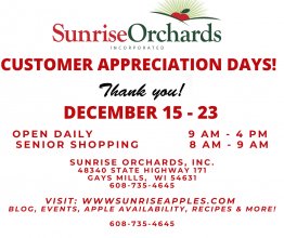 Customer Appreciation Days ~  Dec. 15 thru Dec. 23!
