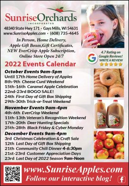October 2022 Events at Sunrise Orchards!