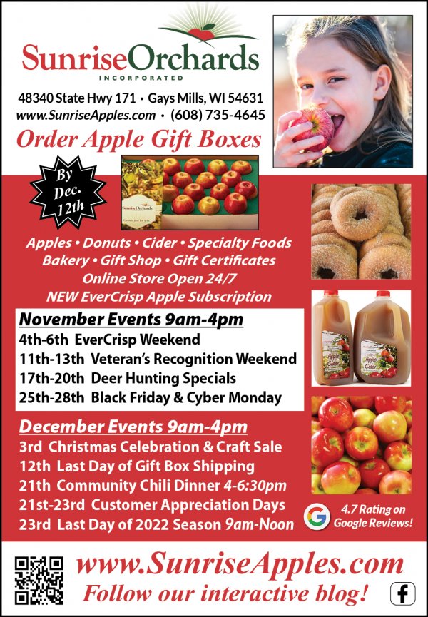November Events at Sunrise Orchards