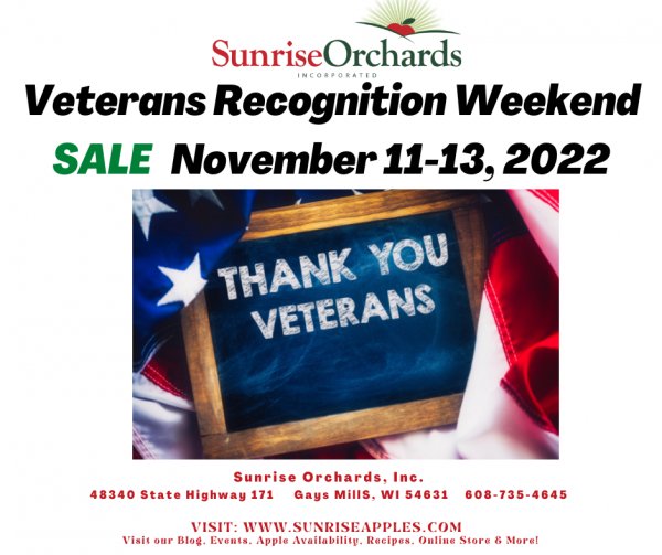 Veteran's Recognition Weekend SALE ! November 11-13