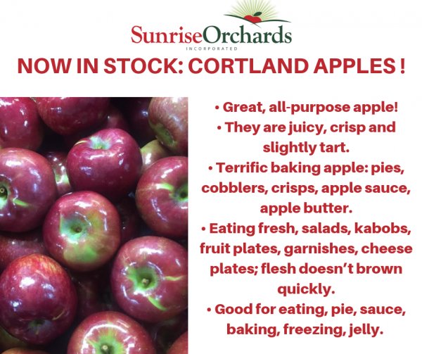 Cortland Apples Are Available Now!