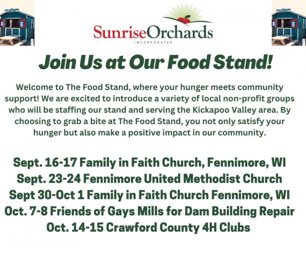 Join us at the Food Stand and Make a Positive Impact In Our Community!
