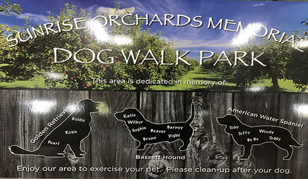 Sunrise Orchards - Dog Walk Area Sunrise Orchards - Dog Walk Area