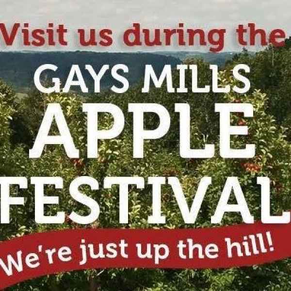 Visit Us Up the Hill from the Gays Mills Apple Festival!