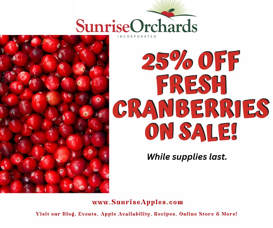 Fresh-from-the-blog Cranberries on SALE NOW!