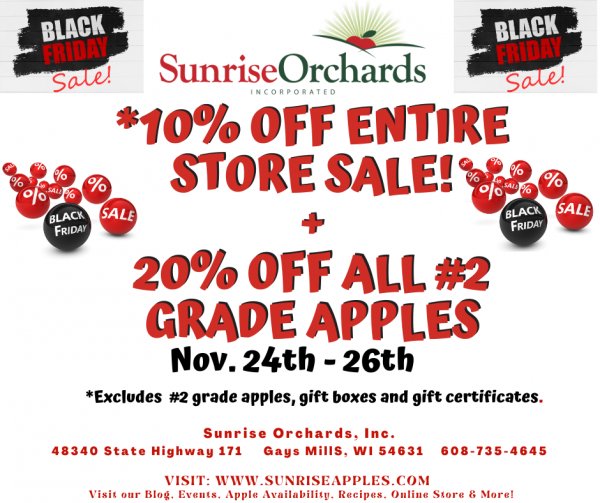 Sunrise Orchards Offers Unbeatable Savings During Black Friday Sale Nov 24-26!