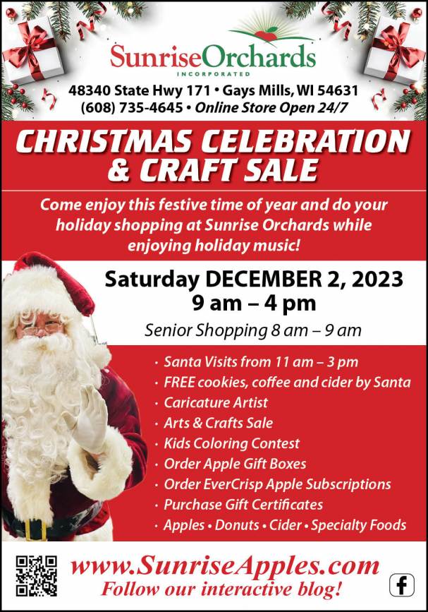 Christmas Celebration Event on Saturday, December 2nd from 9 am to 4 pm!
