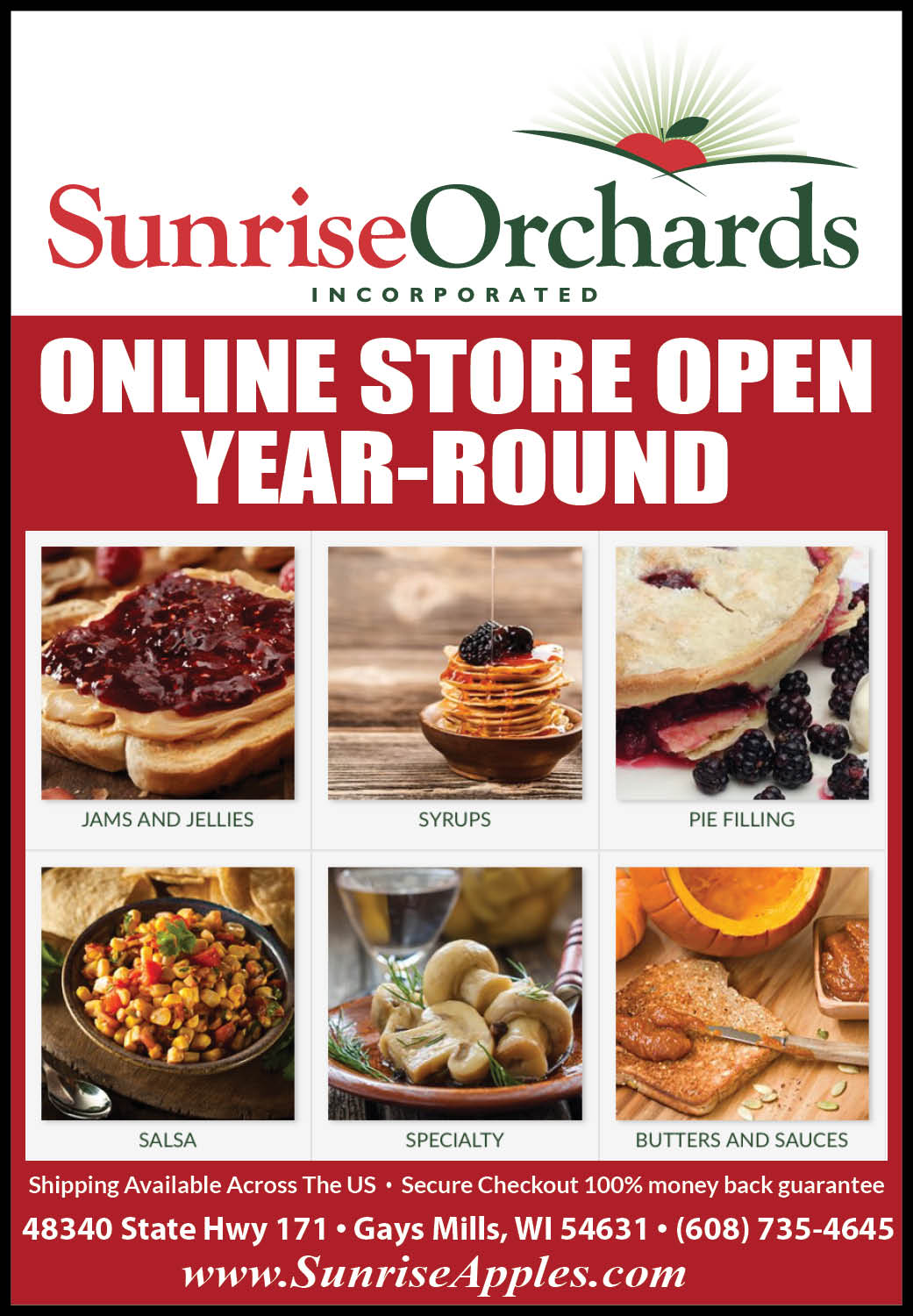 Shop Sunrise Orchards All Year Long!