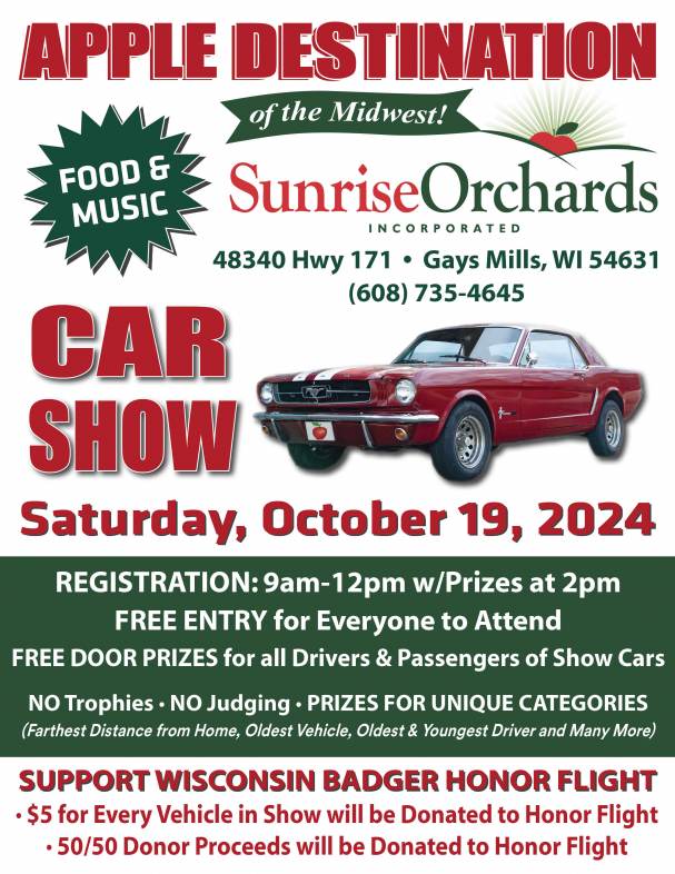 Sunrise Orchards CAR SHOW Oct. 19, 2024!
