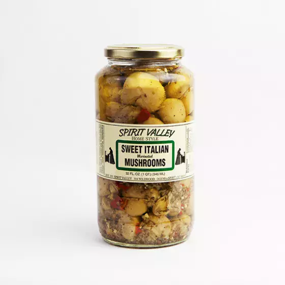Spirit Valley Homestyle Sweet Italian Marinated Mushrooms-32oz