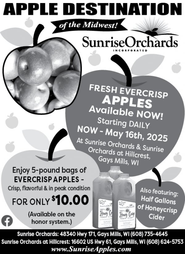 Apples & Cider Available until May 16th!