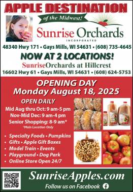 Opening Day at Sunrise Orchards: 8am-5pm