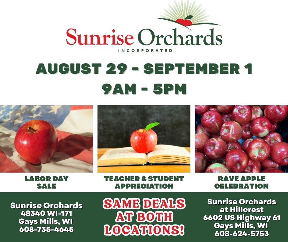 Teacher & Student Appreciation Weekend + Labor Day SALE + Rave Apple Celebration