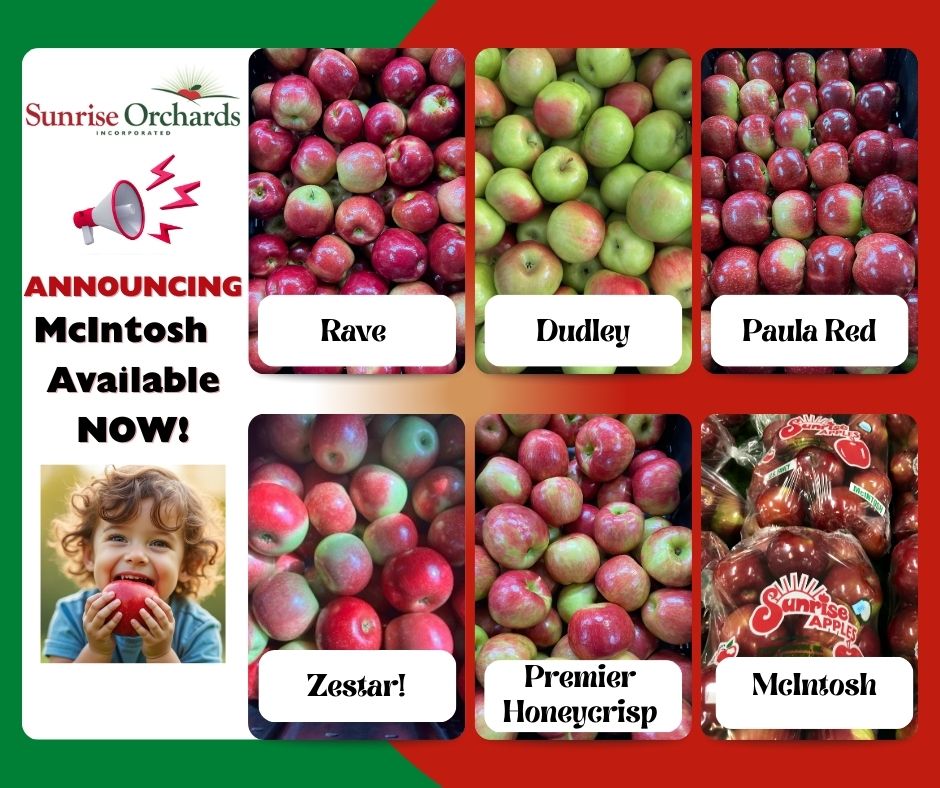 GOOD NEWS: McIntosh apples have arrived at Sunrise Orchards!