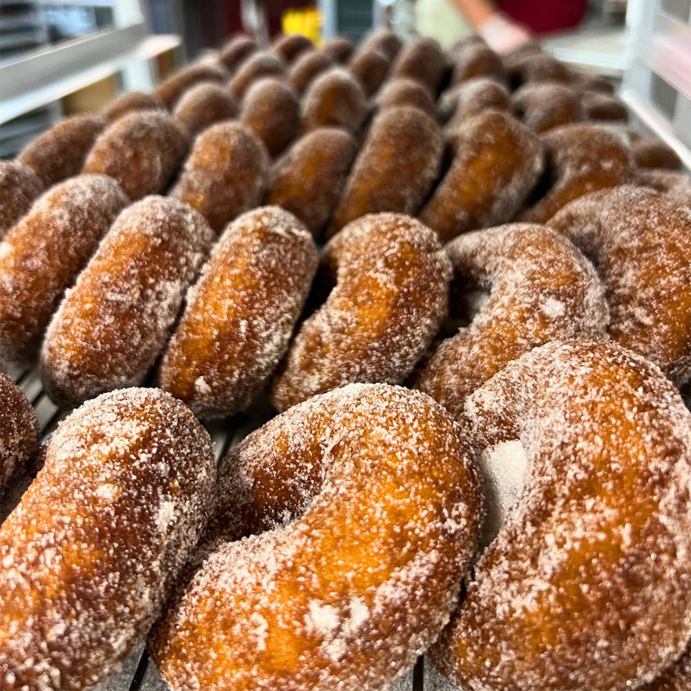 Apple Donuts at Sunrise Orchards!