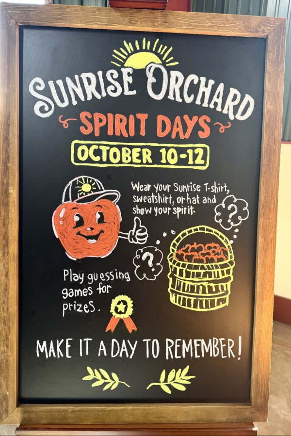Join us for Sunrise Orchards Spirit Days Oct 10-12