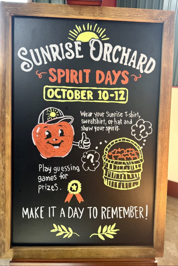 Join us for Sunrise Orchards Spirit Days Oct 10-12