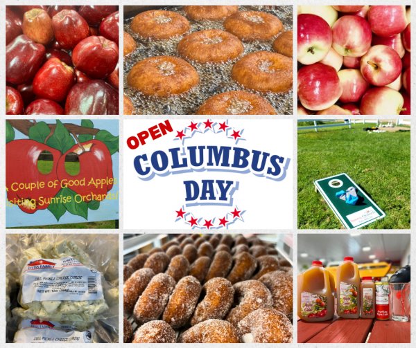 OPEN COLUMBUS DAY OCT. 13TH 9am-5pm