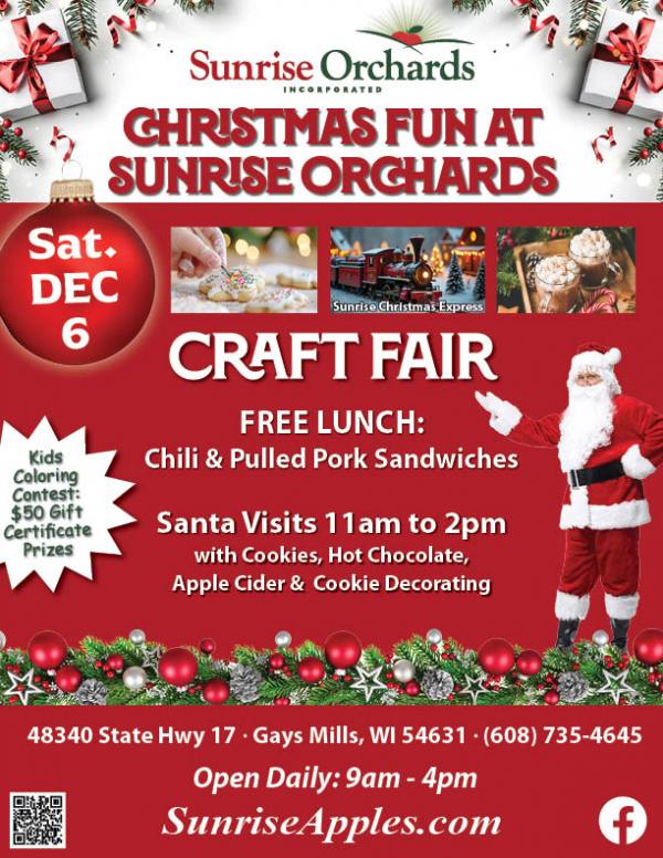 Join us Dec 6th Christmas Fun Event: Craft Fair, FREE Lunch, Santa and much more!