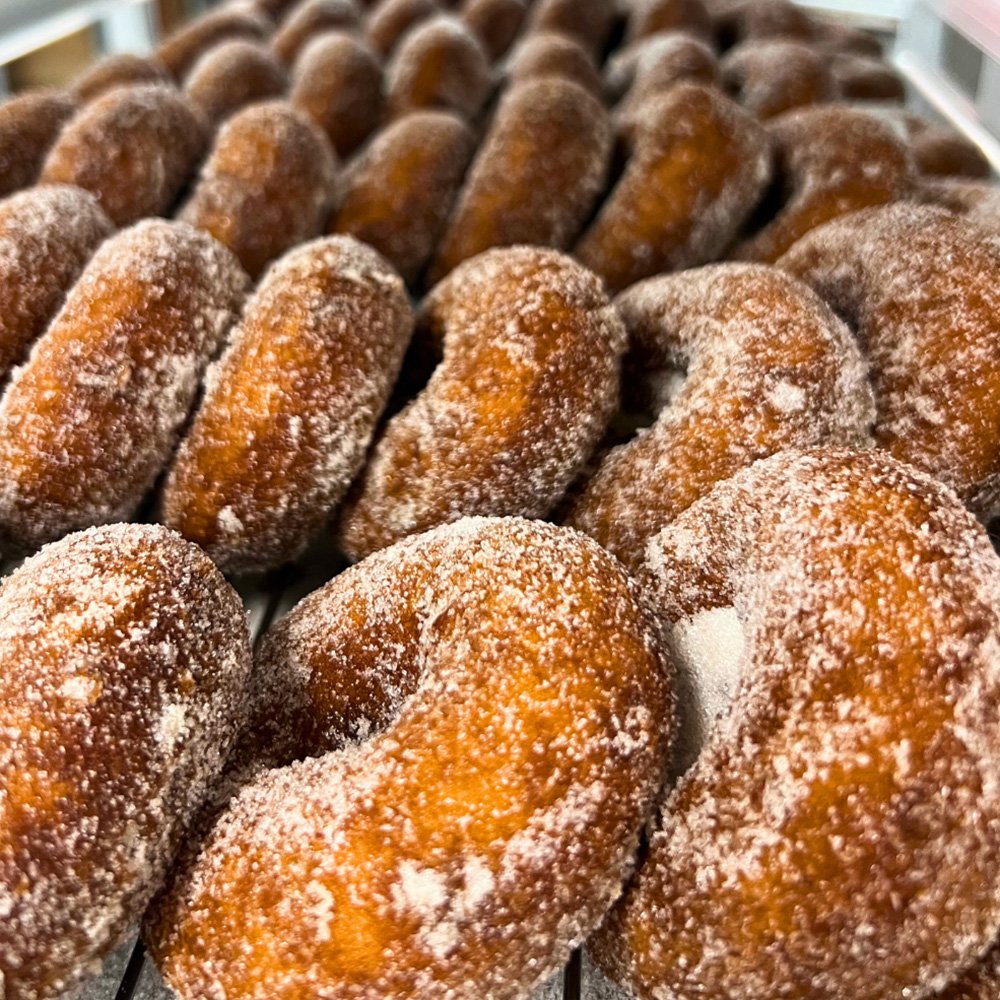 Apple Donuts at Sunrise Orchards!