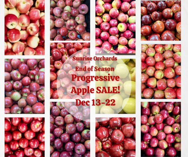 End of Season: Progressive Apple Sale!  December 13-22 (Both Locations)