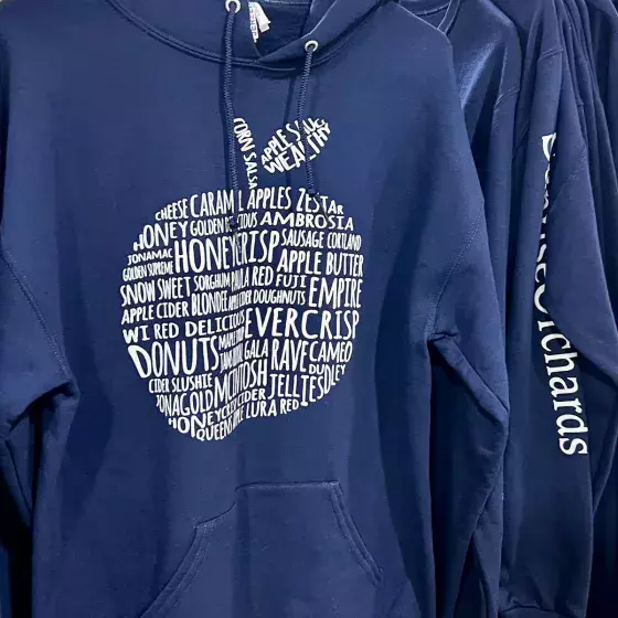 Sunrise Orchards Large Hoodie Sweatshirt - Navy