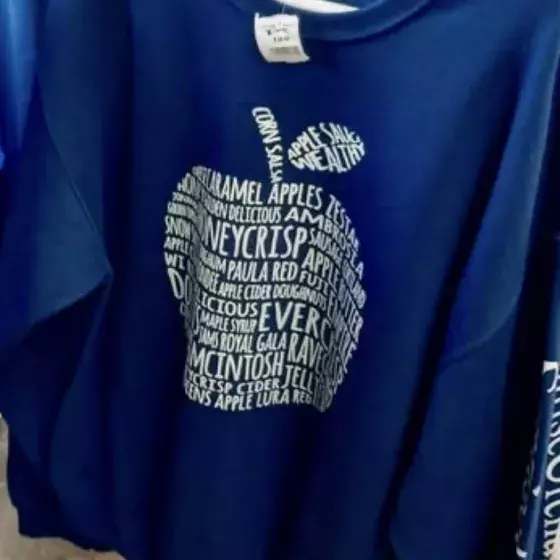 Sunrise Orchards Large Crewneck Sweatshirt-Navy