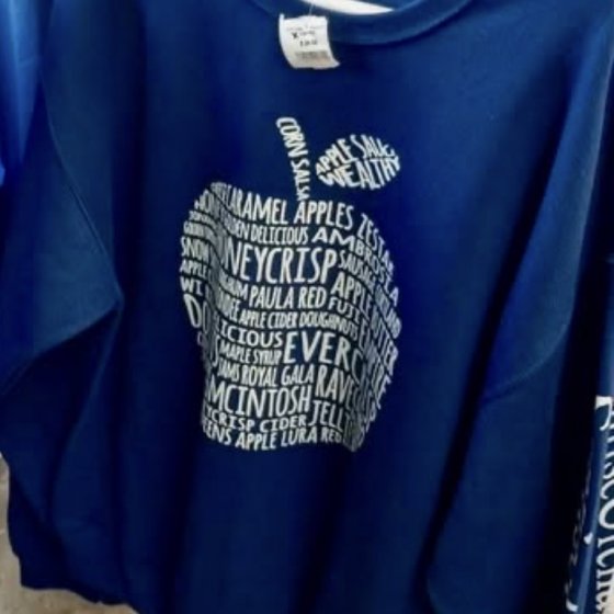 Sunrise Orchards Extra Large Crewneck Sweatshirt-Navy