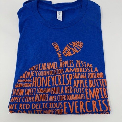 Sunrise Orchards Large T-Shirt-Royal Blue