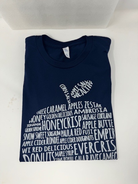 Sunrise Orchards Small T-Shirt-Navy