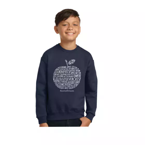 Sunrise Orchards Large Youth Crewneck Sweatshirt-Navy